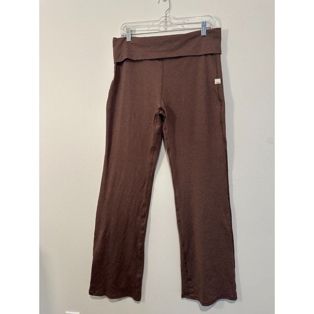 Vuori Women AllTheFeels Java High Rise Foldover Flared Leggings Sz L Stretch Yog - Picture 9 of 16